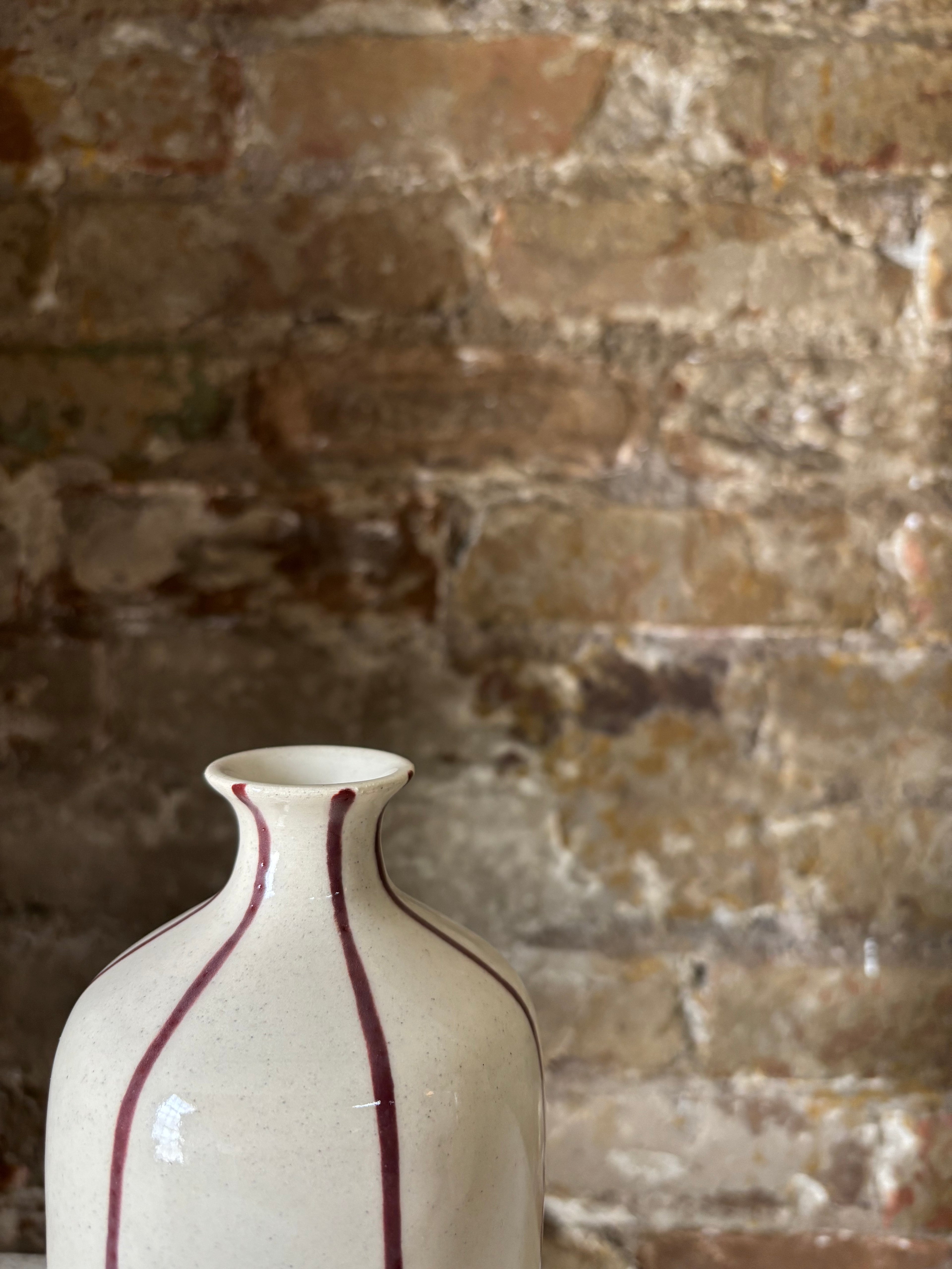 Striped Bottleneck Vase