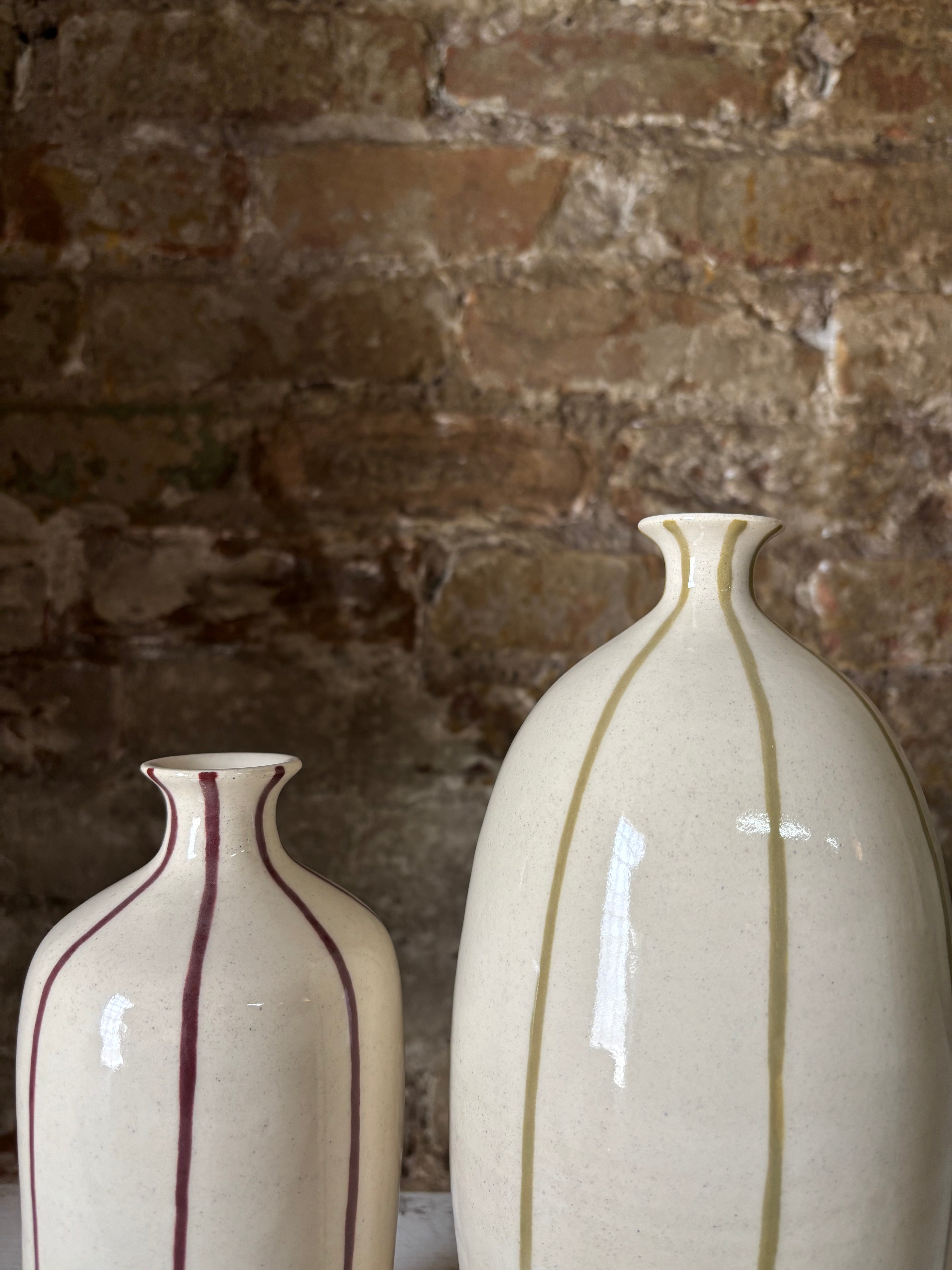 Striped Bottleneck Vase