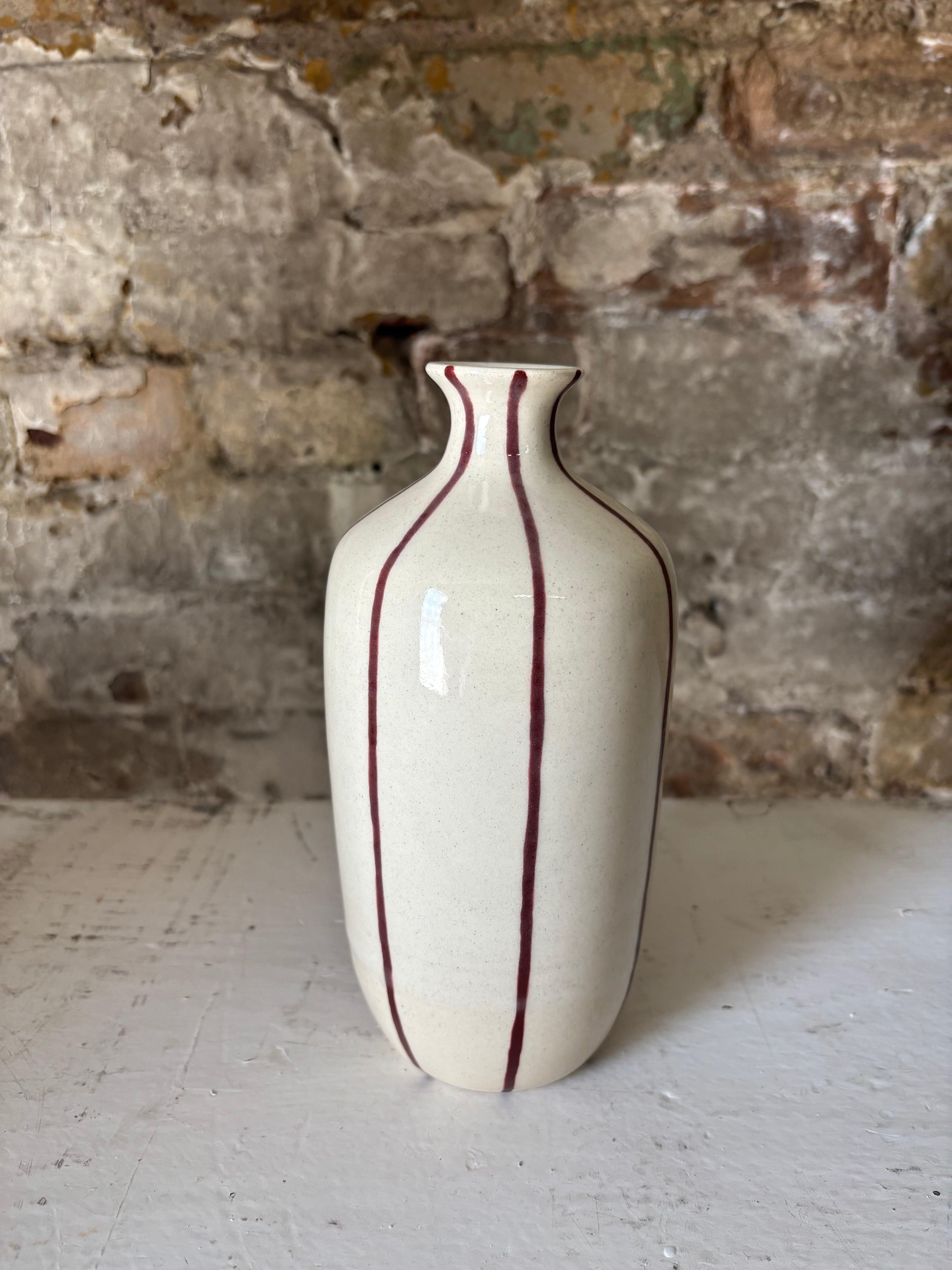 Striped Bottleneck Vase