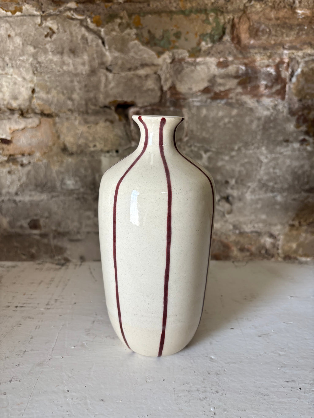 Striped Bottleneck Vase