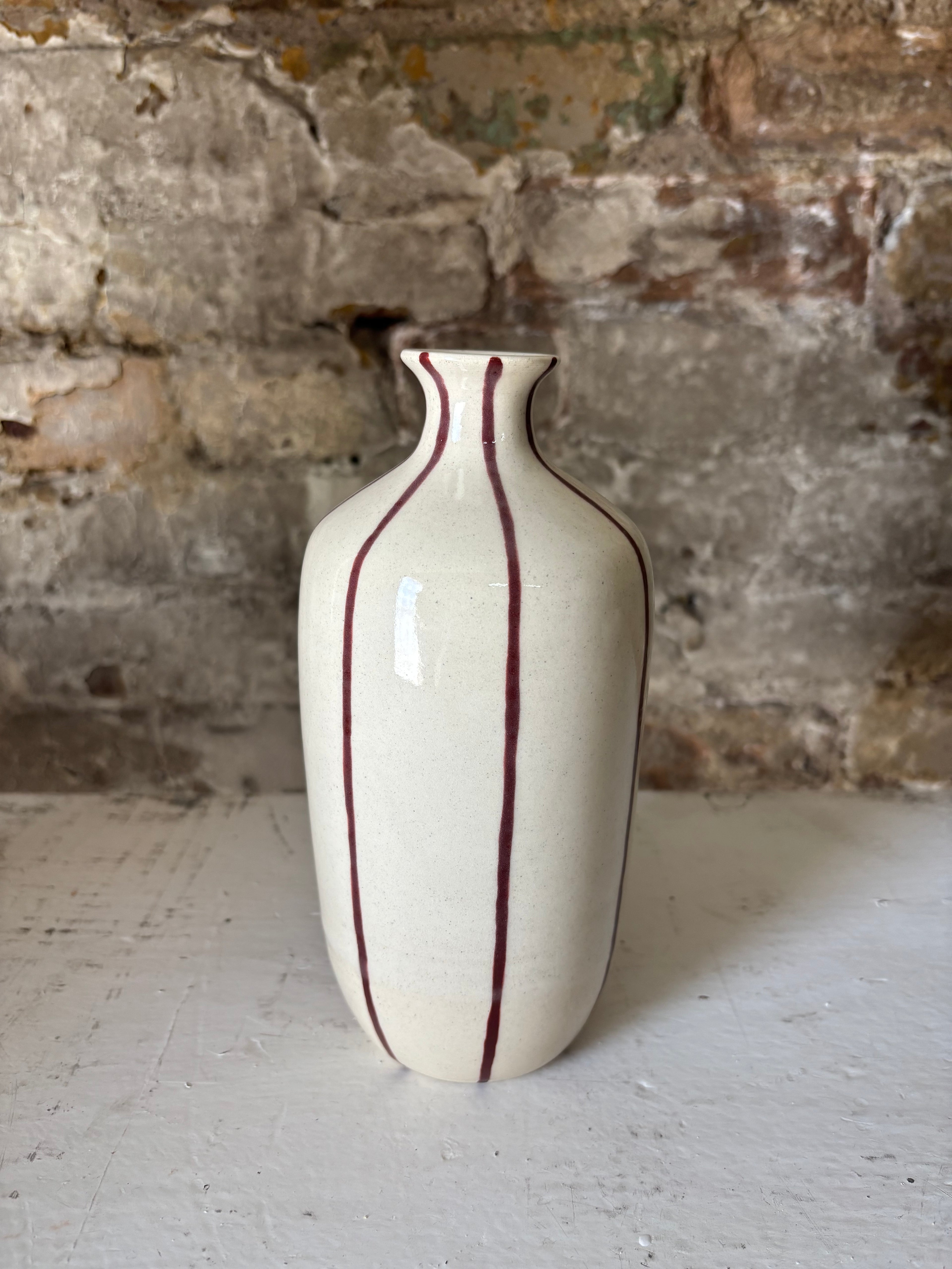 Striped Bottleneck Vase