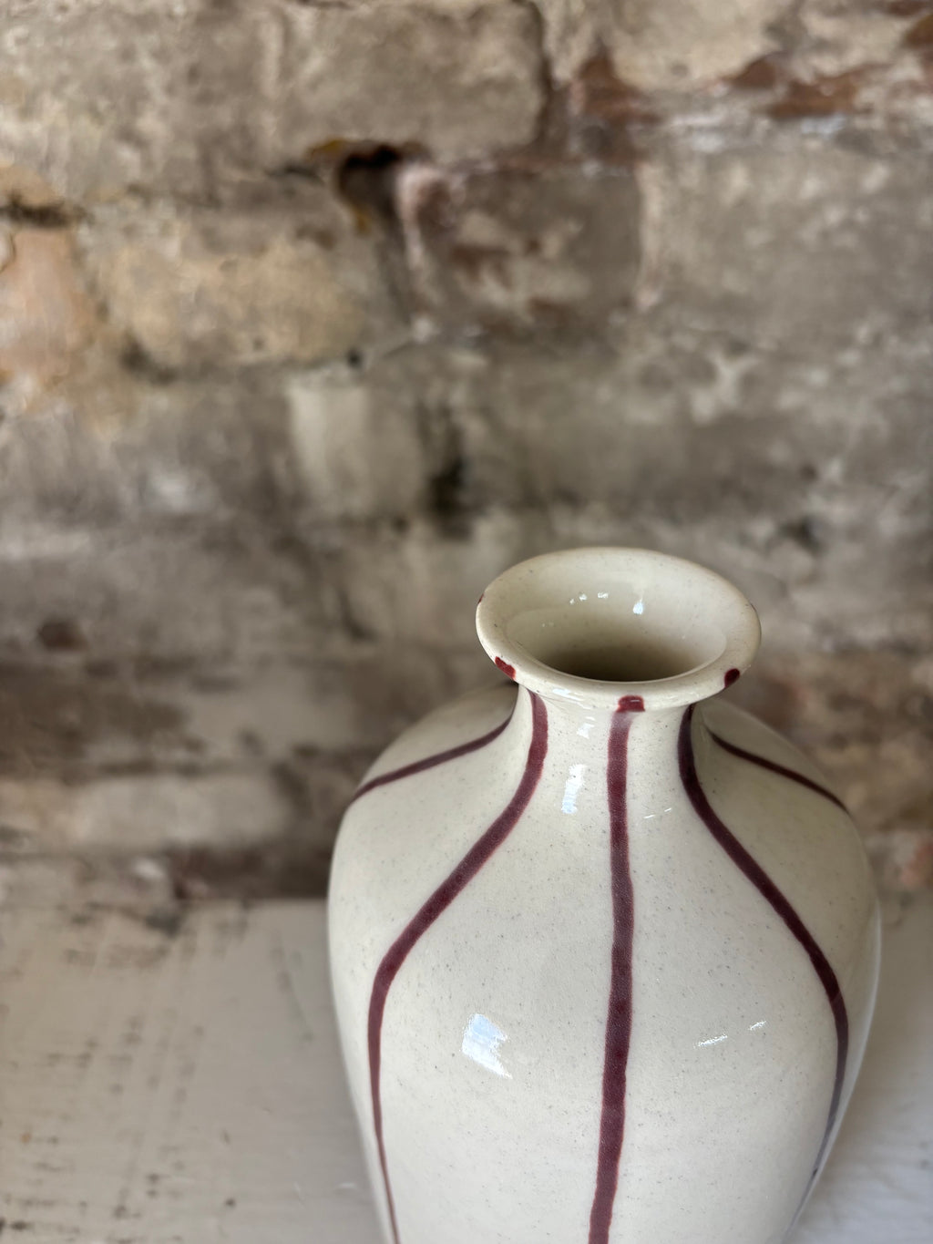 Striped Bottleneck Vase