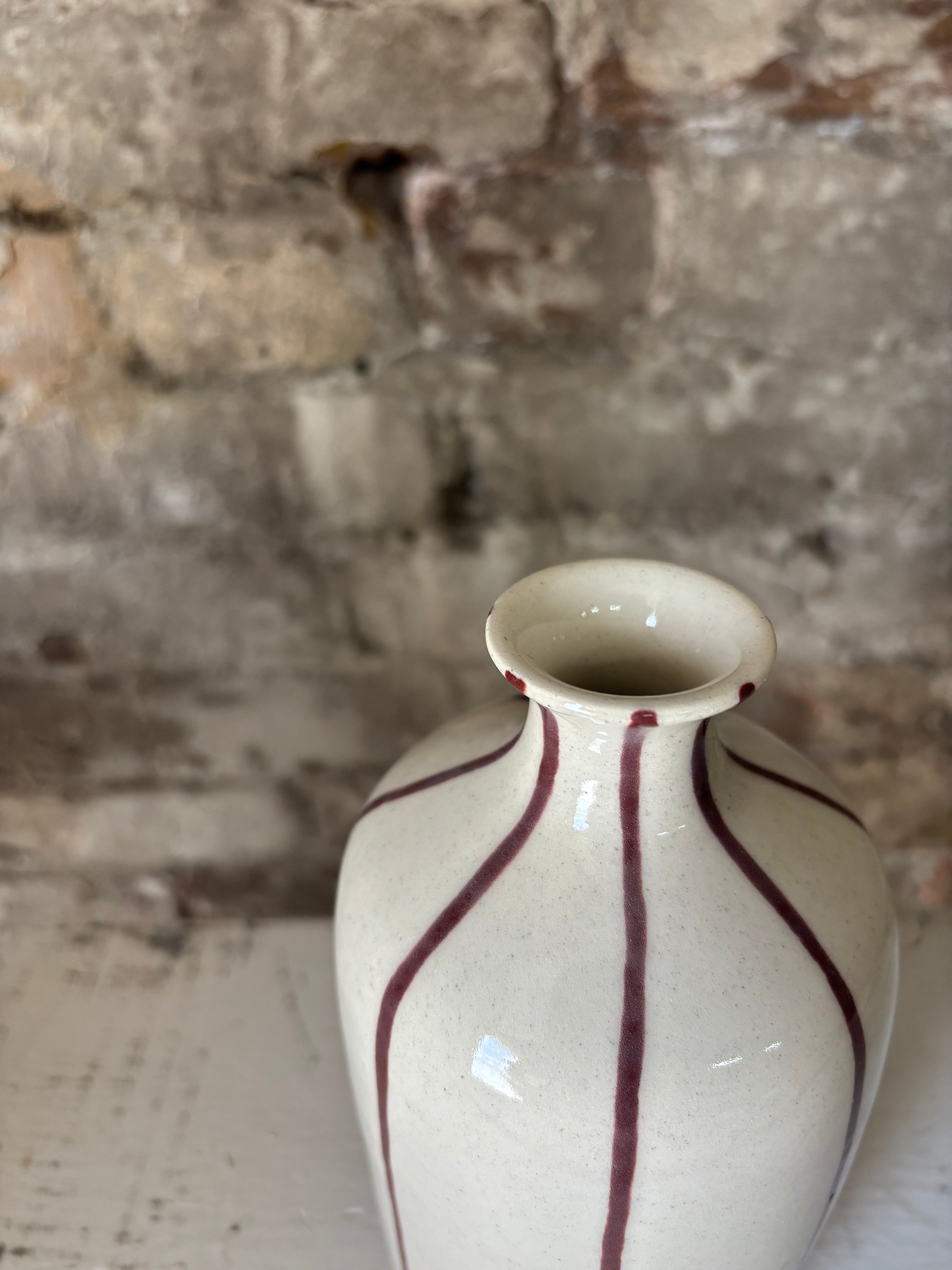 Striped Bottleneck Vase